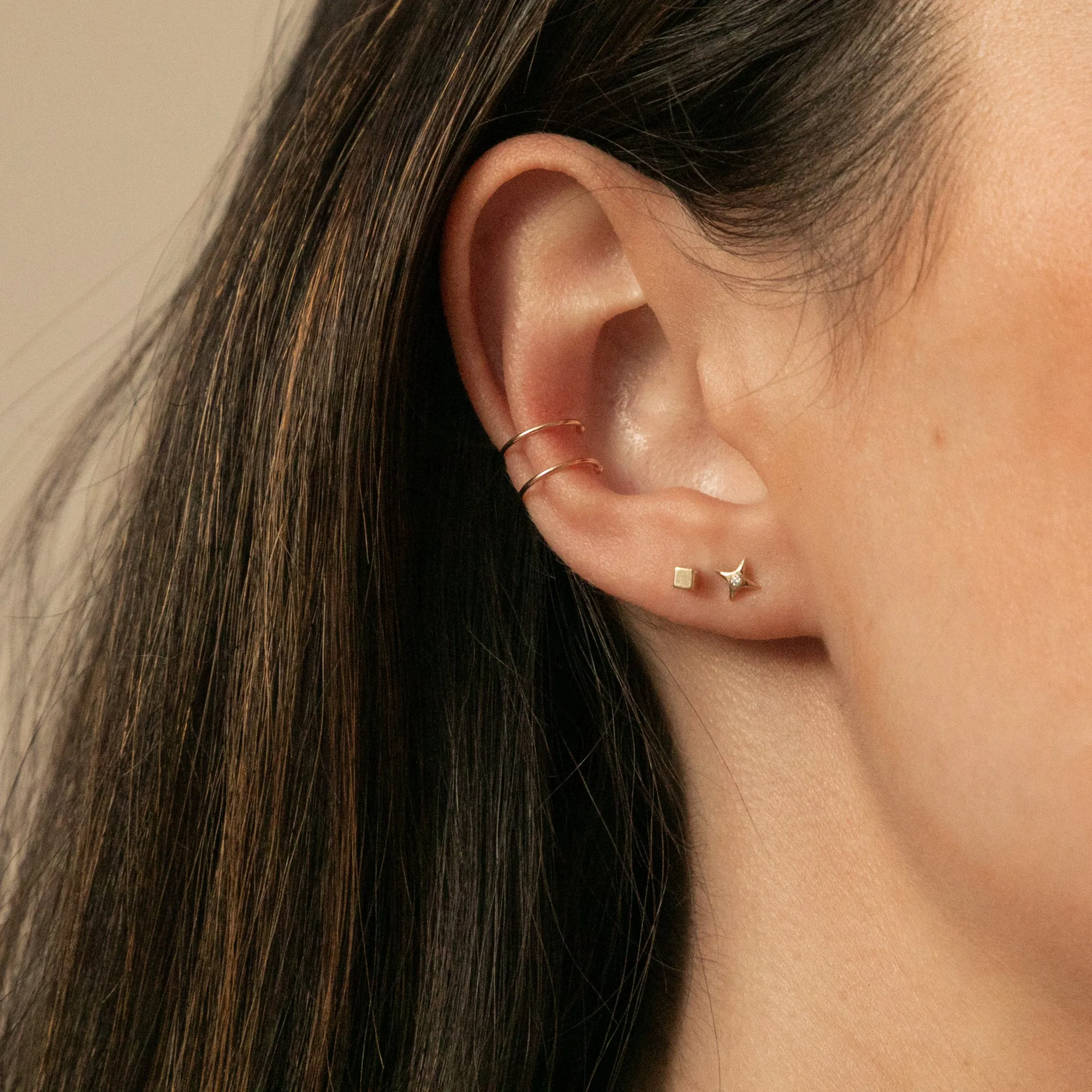 Tiny Cube Stud Earrings