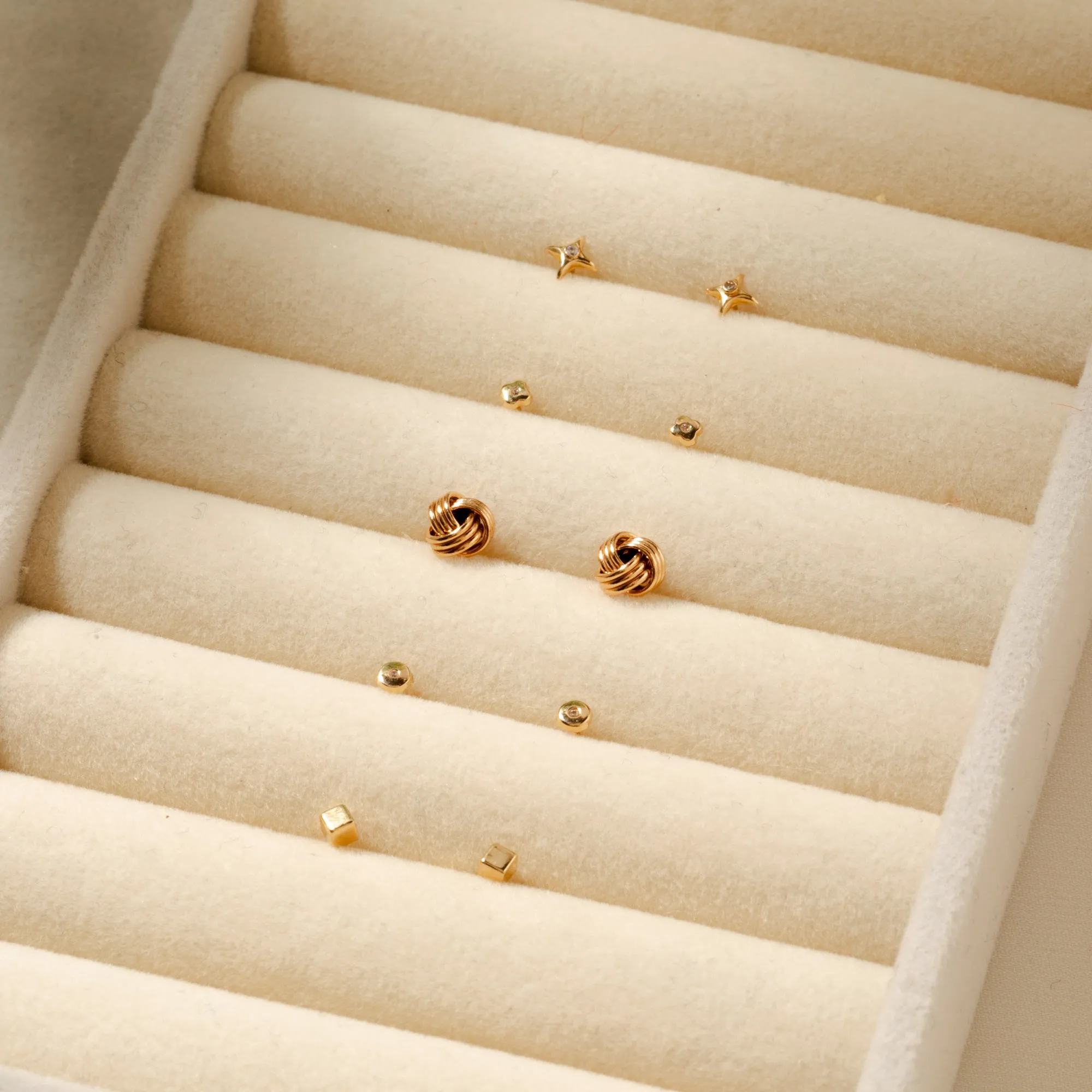 Tiny Cube Stud Earrings