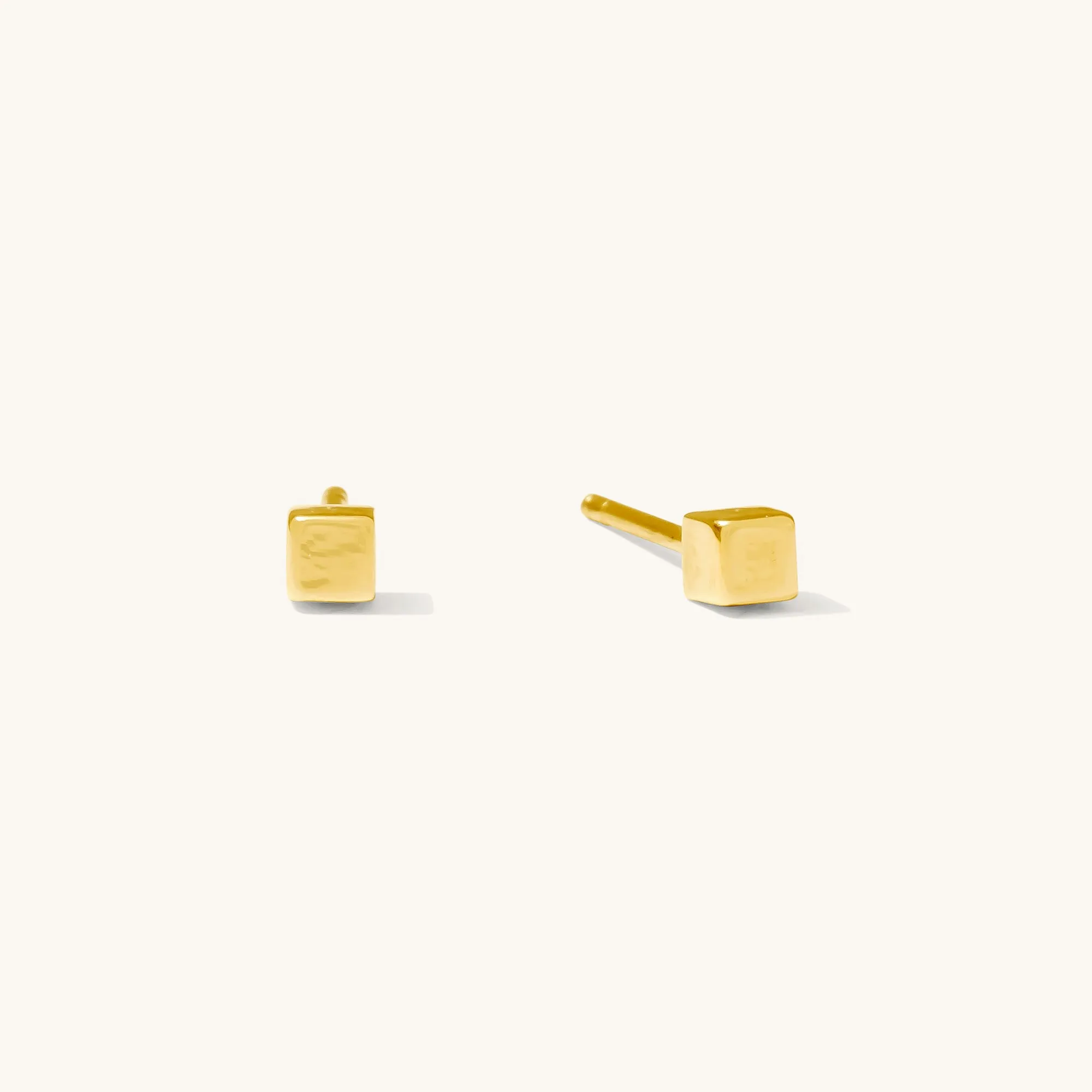 Tiny Cube Stud Earrings