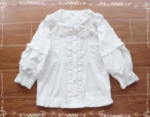 Tiny Garden~Robin~Kawaii Lolita Cotton Blouse