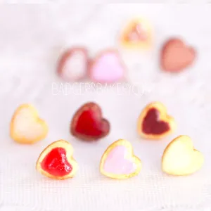 Tiny HEART COOKIE Earrings, Cute Heart Studs, Sweet Jewelry