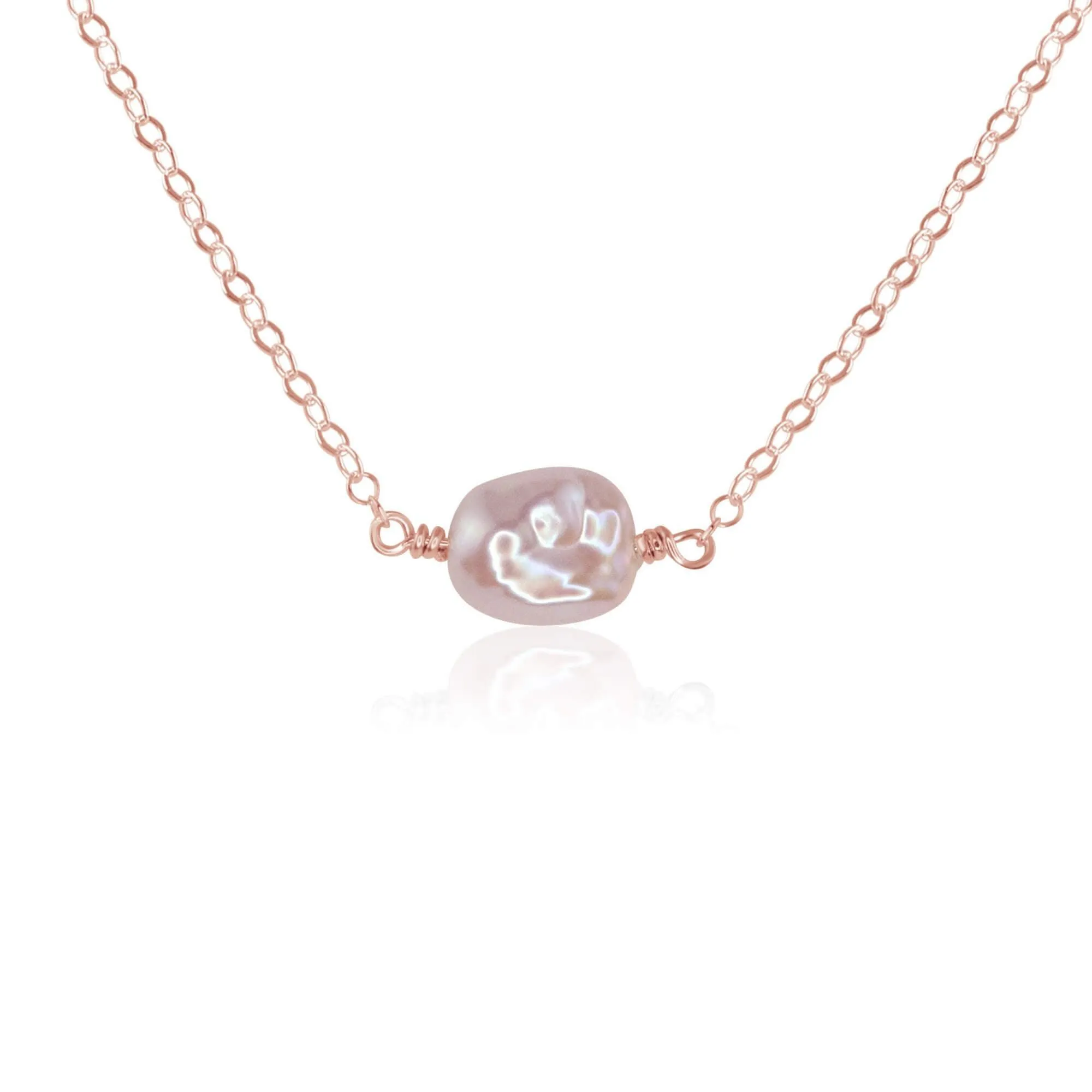 Tiny Raw White Freshwater Pearl Crystal Nugget Necklace
