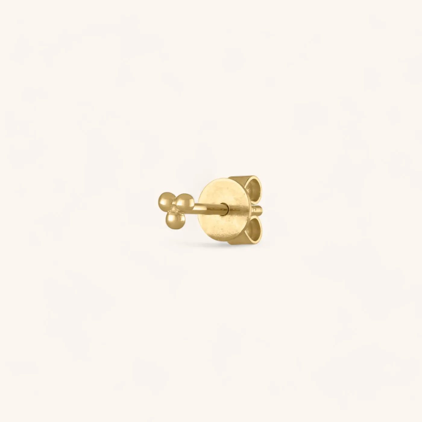 Tiny Trinity Studs in 14k Gold