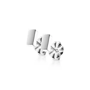 Titanium Rectangle Stud Earrings