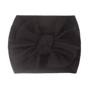 Toddler Elastic Headband Hairband Bowknot Girls Infant Headband 1PC Stretch Headwear Baby Kids Hair (Black, One Size)