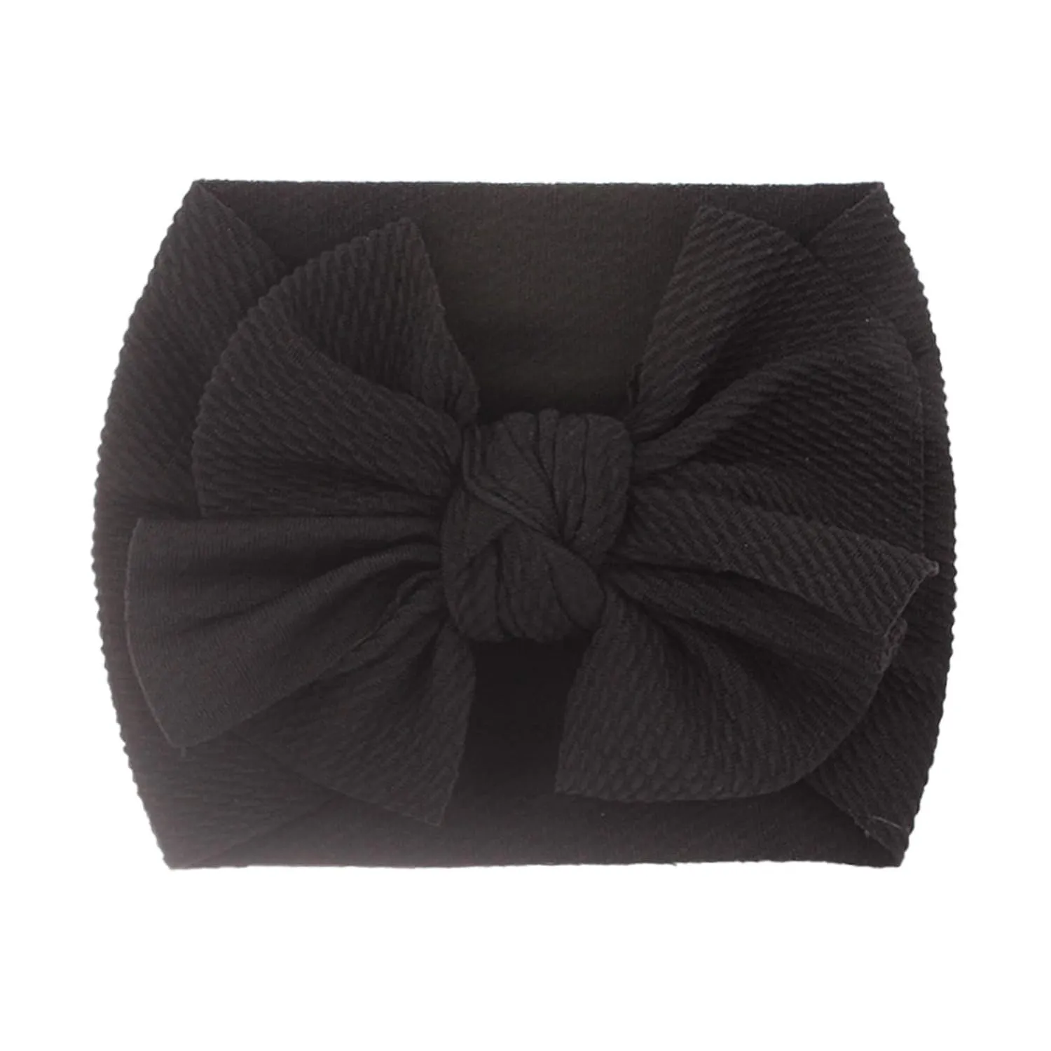 Toddler Elastic Headband Hairband Bowknot Girls Infant Headband 1PC Stretch Headwear Baby Kids Hair (Black, One Size)