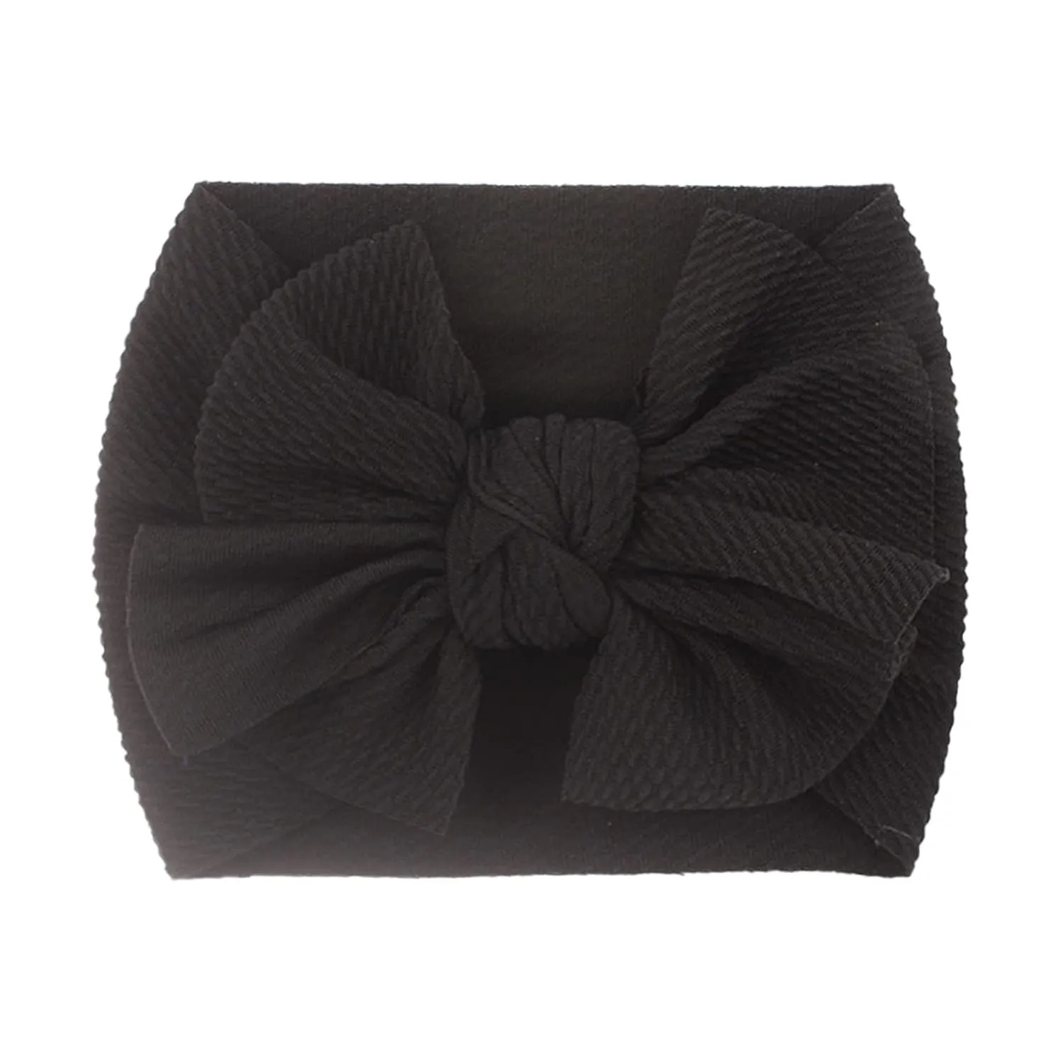 Toddler Elastic Headband Hairband Bowknot Girls Infant Headband 1PC Stretch Headwear Baby Kids Hair (Black, One Size)
