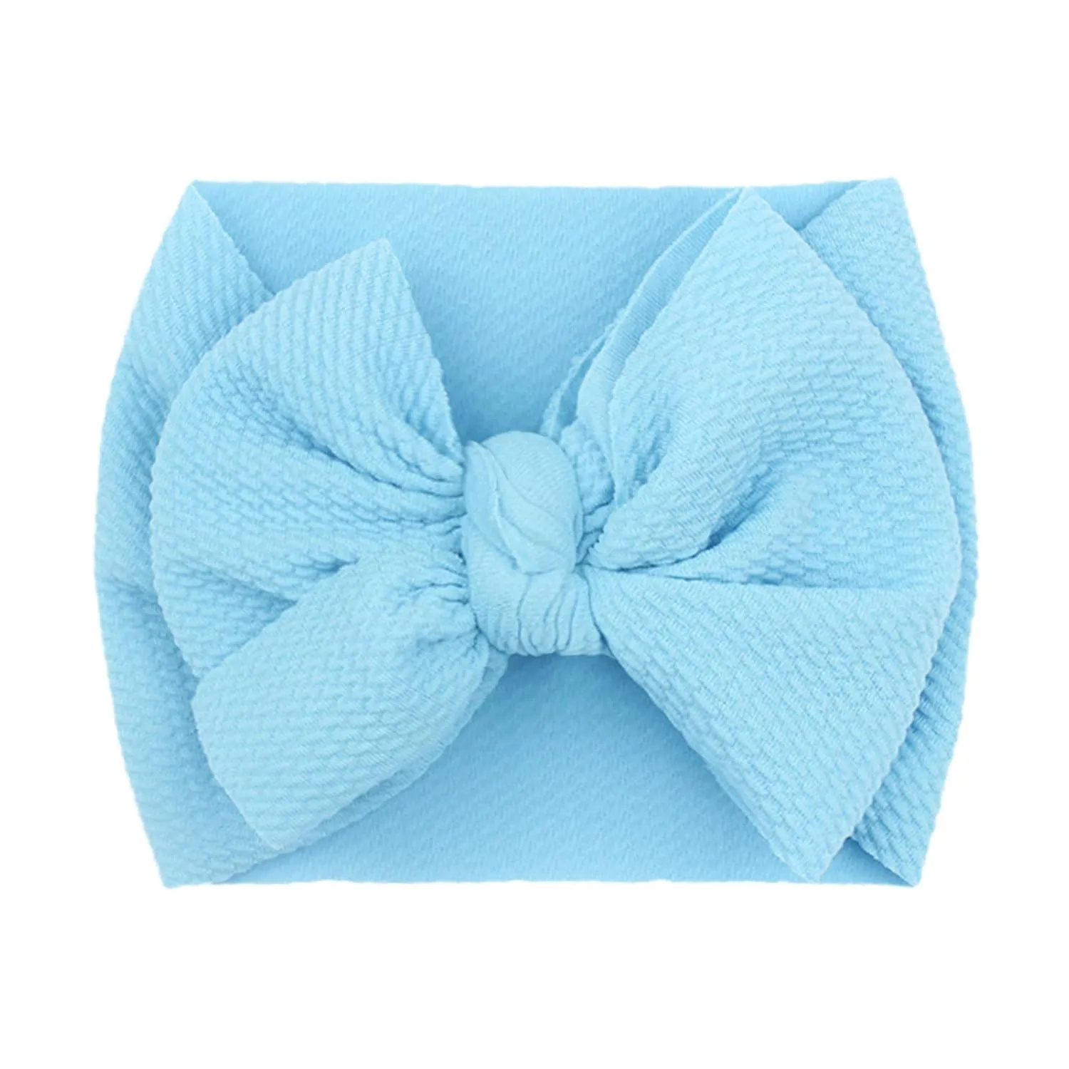 Toddler Elastic Headband Hairband Bowknot Girls Infant Headband 1PC Stretch Headwear Baby Kids Hair (Blue, One Size)