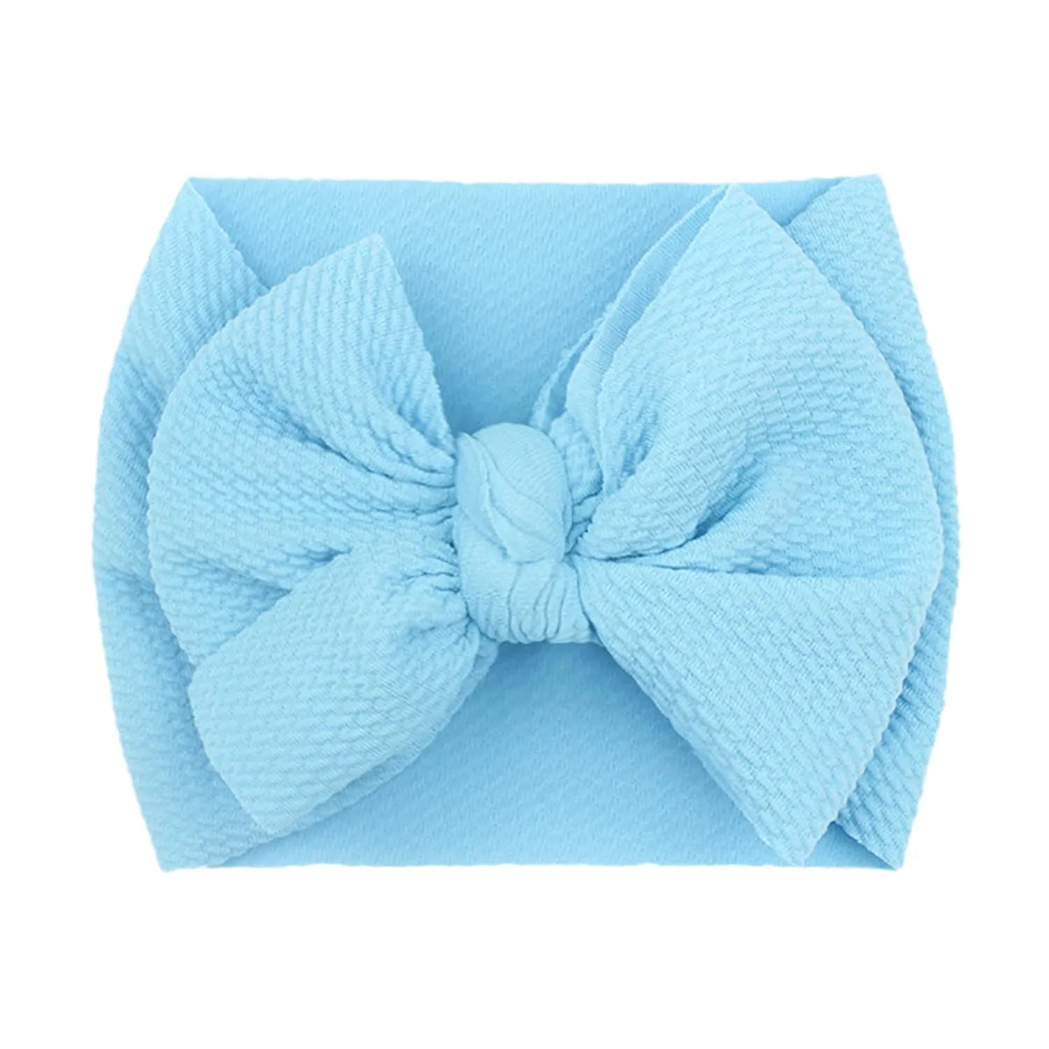 Toddler Elastic Headband Hairband Bowknot Girls Infant Headband 1PC Stretch Headwear Baby Kids Hair (Blue, One Size)