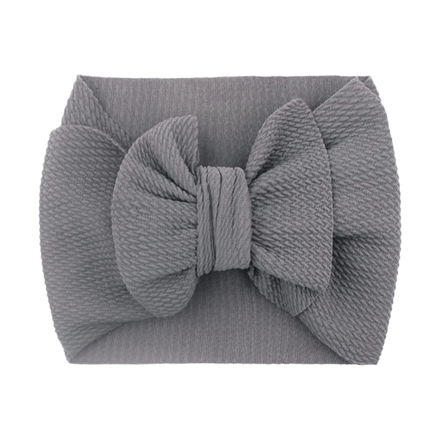 Toddler Elastic Headband Hairband Bowknot Girls Infant Headband 1PC Stretch Headwear Baby Kids Hair (Grey, One Size)