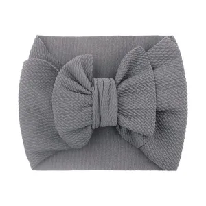 Toddler Elastic Headband Hairband Bowknot Girls Infant Headband 1PC Stretch Headwear Baby Kids Hair (Grey, One Size)