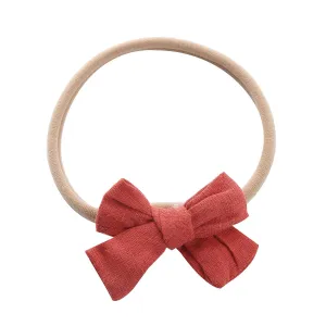 Toddler Outdoor Hair Band Baby Girls Solid Color Headband Bowknot Elastic Hair Band For Infant Childrens Hairpin (Orange, One Size)