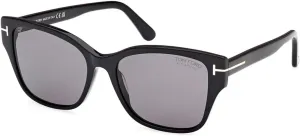 Tom Ford Elsa Polarized Smoke Butterfly Ladies Sunglasses FT1108 01D 55, Shiny Black