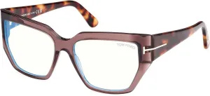 Tom Ford FT 5951-B BLUE BLOCK Shiny Brown/Blue Filter 54/16/140 women Eyewear Frame