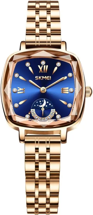 TOOCAT Rose Gold Women's Watches Fashion Casual Dress Watches Simple Square Quartz Watches Steel Strap Women's Watches Ladies Pointer Waterproof Watches