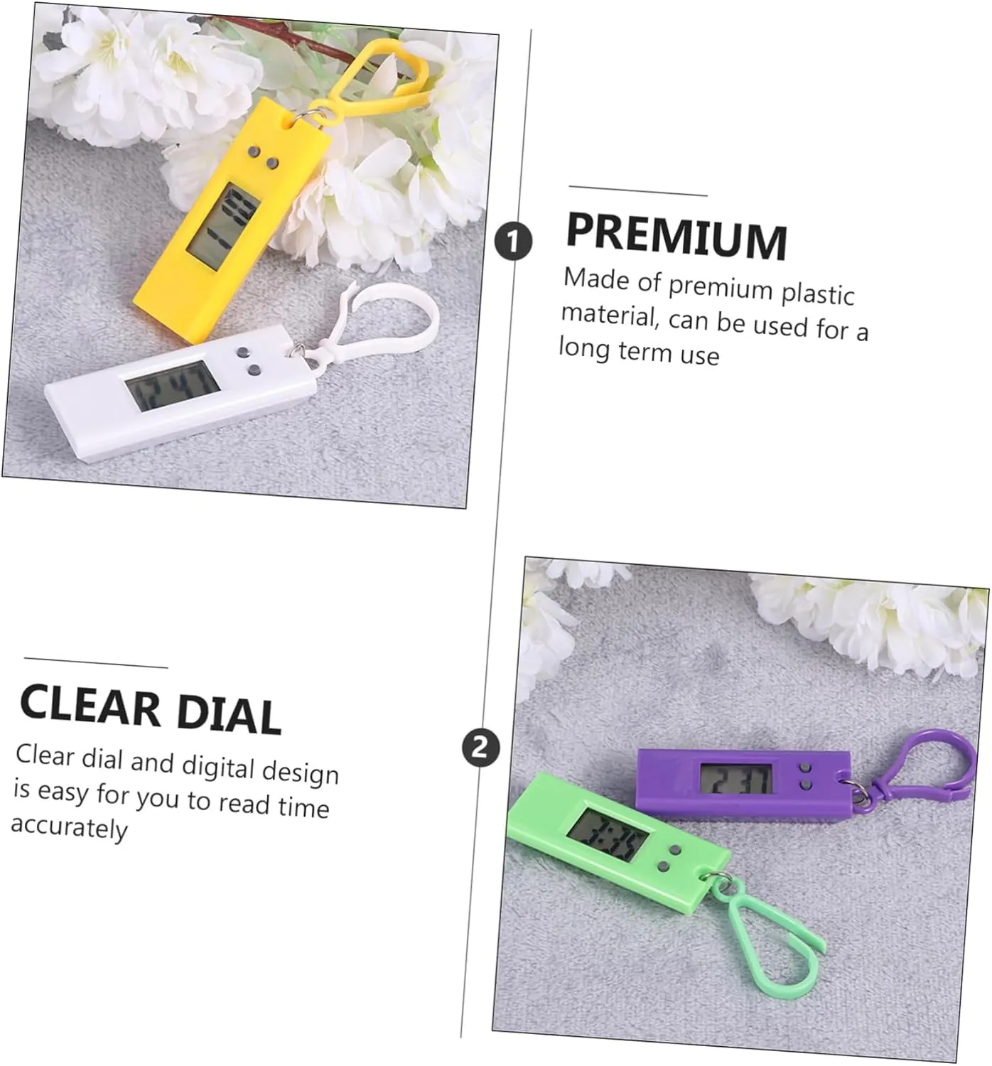 Totority Pocket Watch Simple Keychain Watch Digital Watches Digital Clock Lanyard Mini Lanyard Fob Digital for
