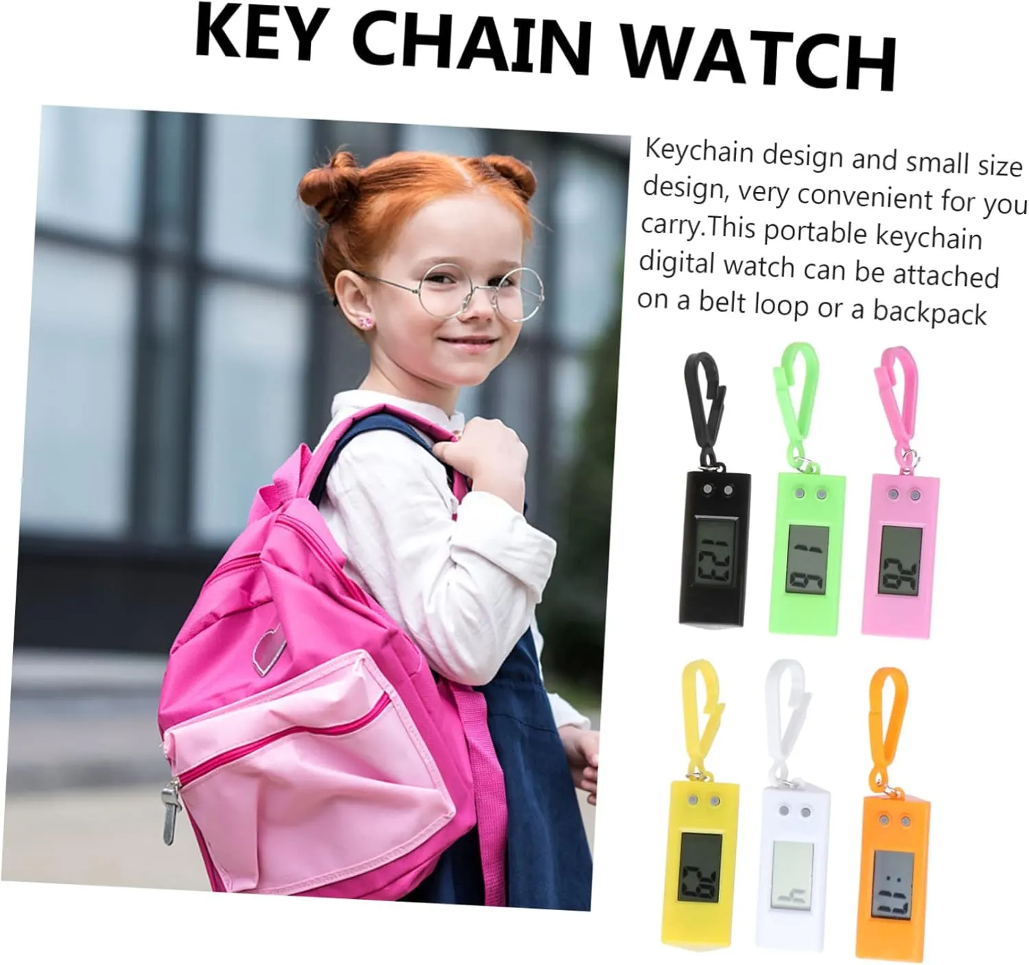 Toyvian Student Pocket Watch Random Color Digital Keychain Watches for Easy Reading School Exams Durable Design
