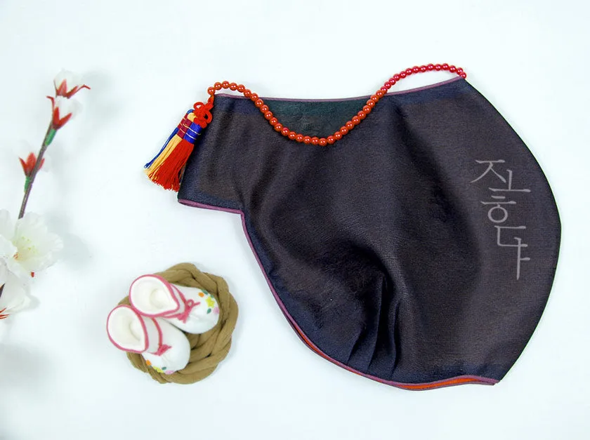 Traditional Purple Black Baby Girls Hanbok Hat