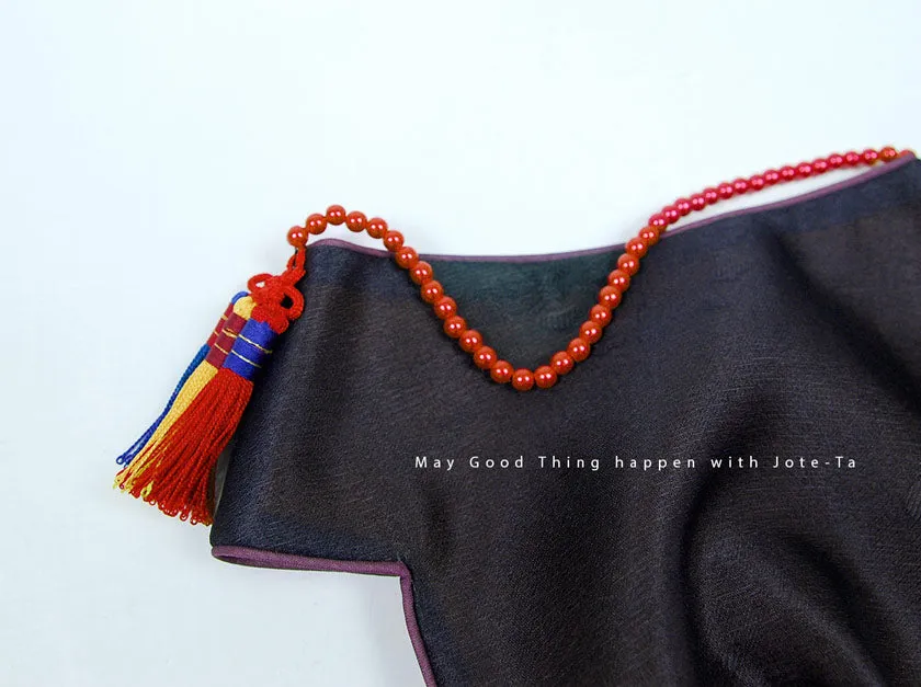 Traditional Purple Black Baby Girls Hanbok Hat