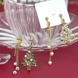 Tree and Cross Clip On Earrings