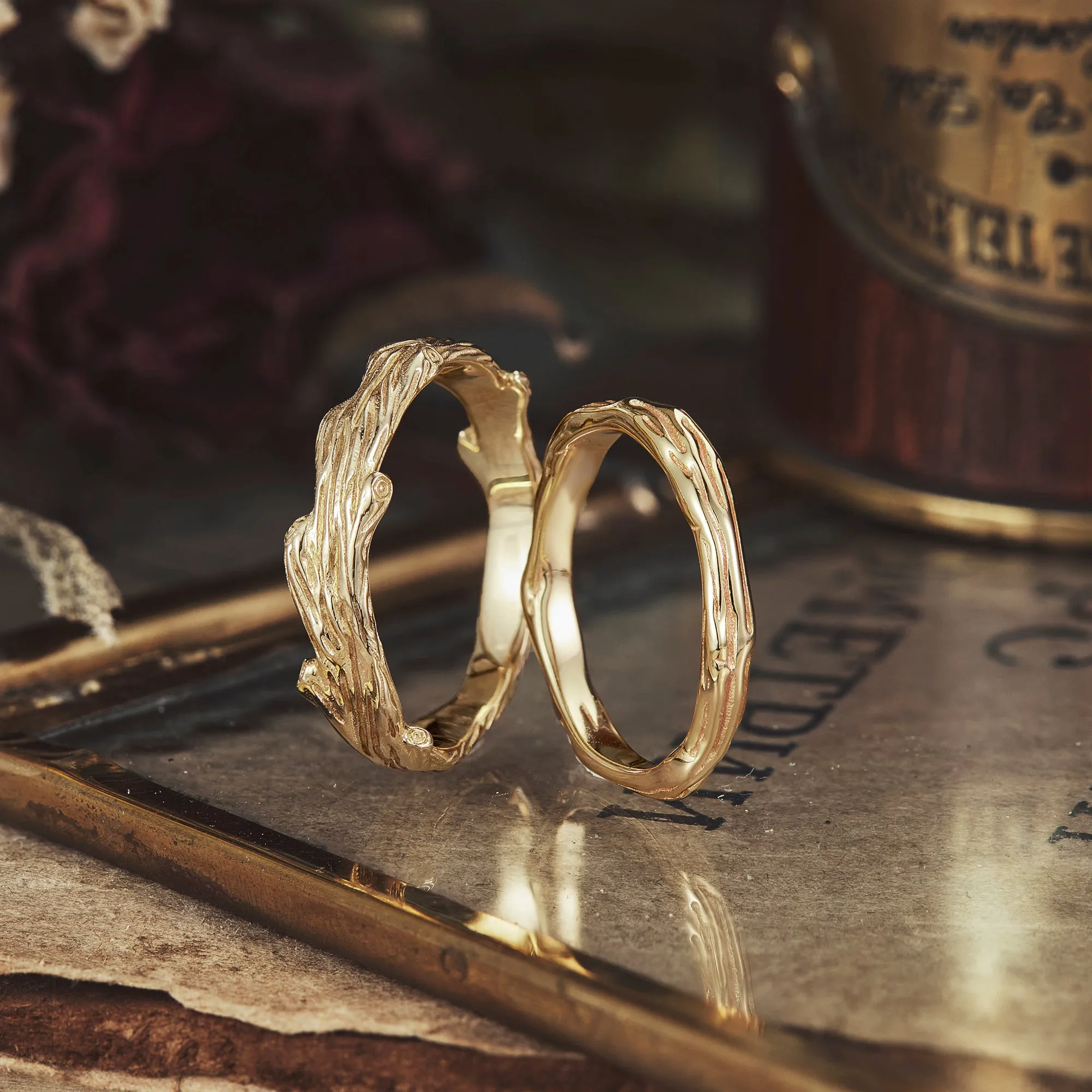Tree Pattern Couple Ring - Clare&Clara