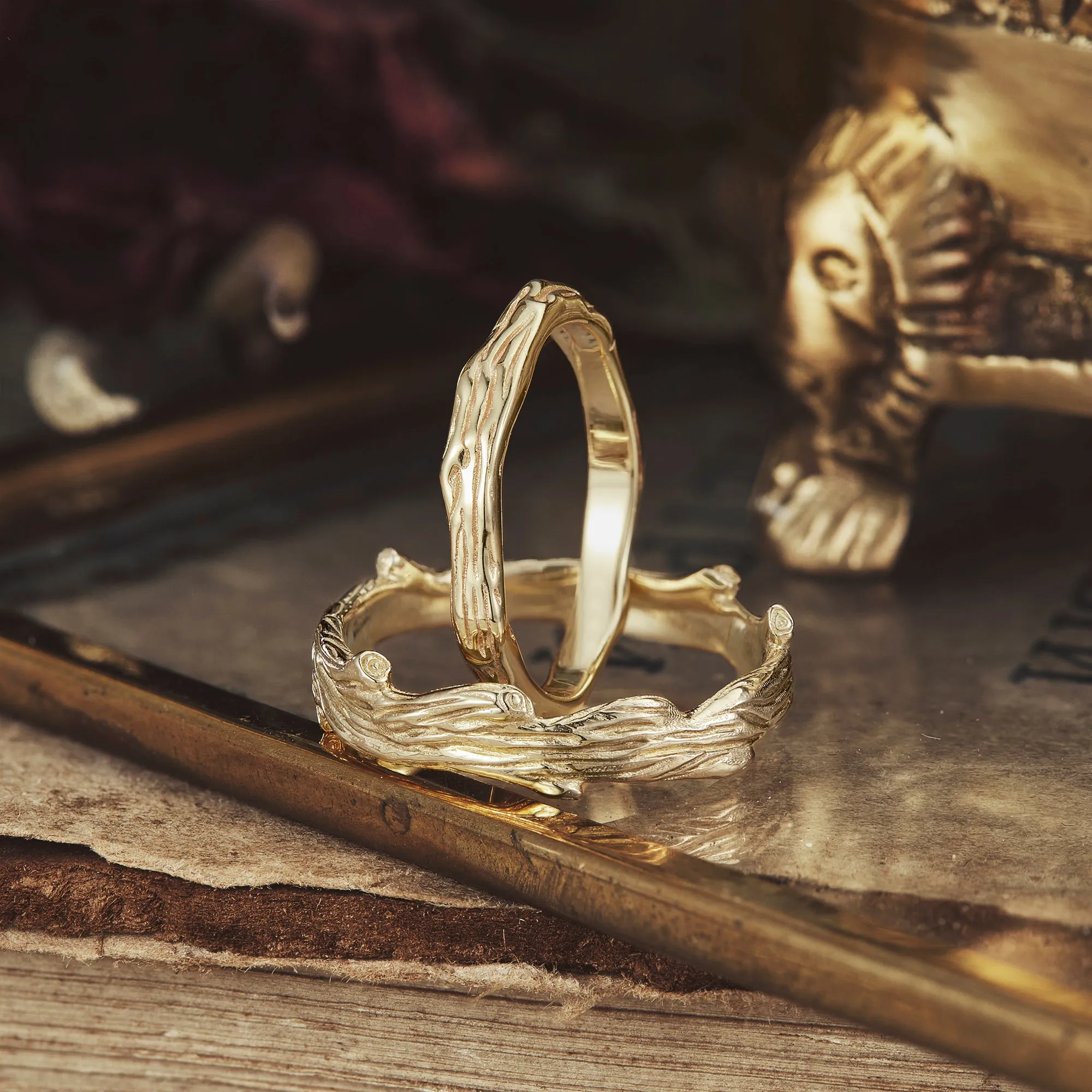 Tree Pattern Couple Ring - Clare&Clara