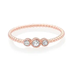 Triple Diamond Bezel Beaded Band