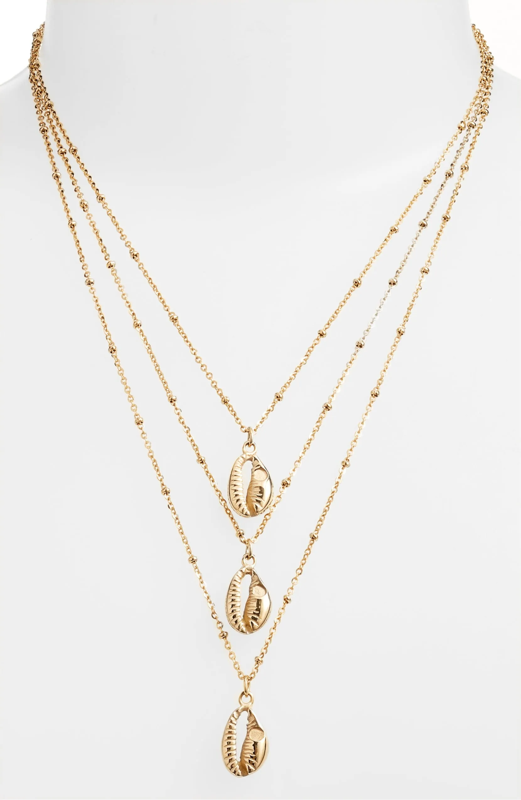 Triple Strand Shell Necklace