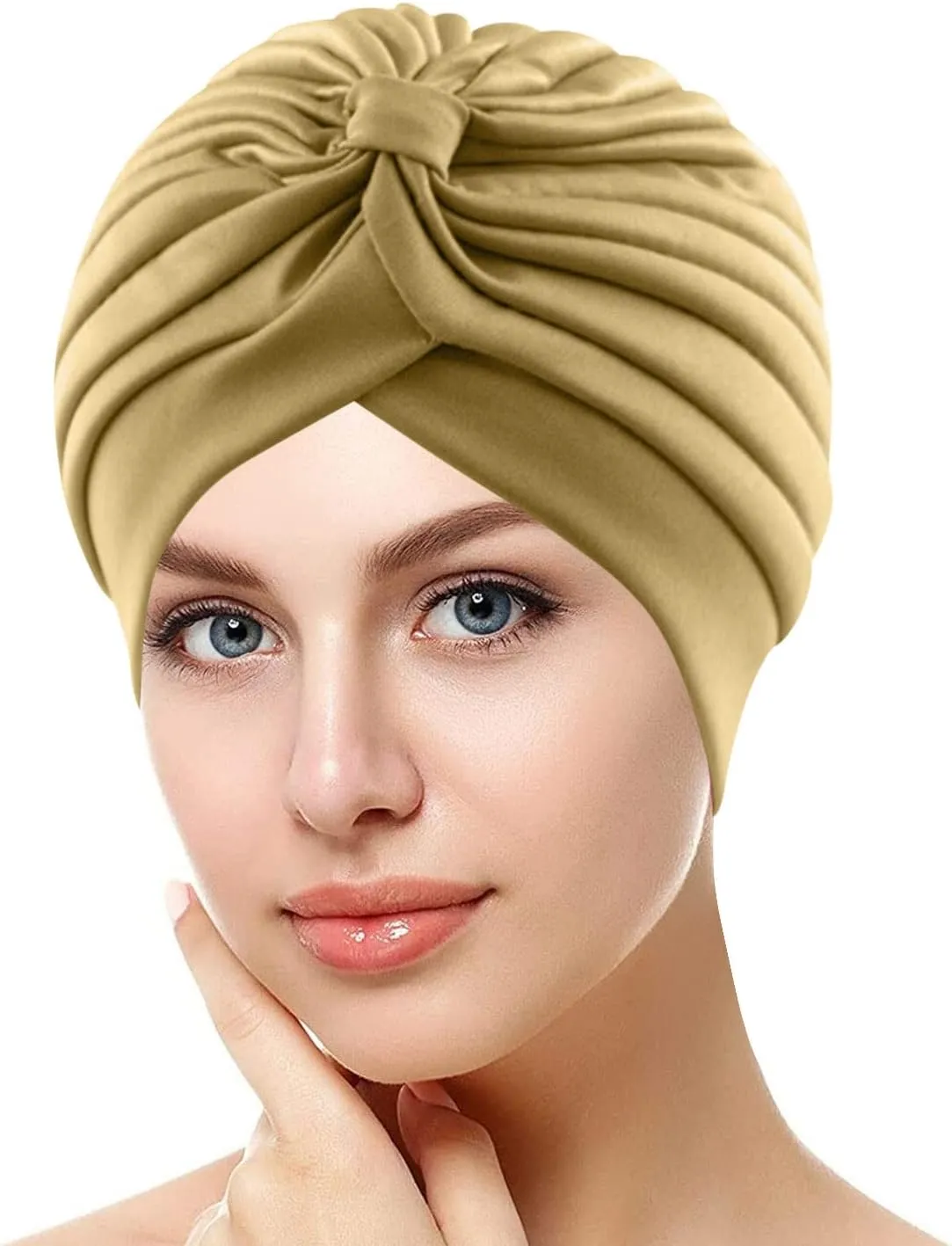 Turban for Women's Hair Cancer Chemo Beanies Cap Elastic Stretchy Headband Solid Color Headwrap