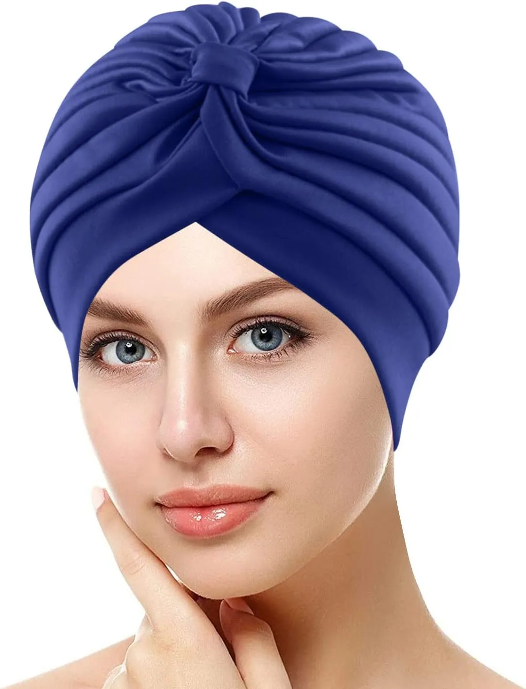 Turban for Women's Hair Cancer Chemo Beanies Cap Elastic Stretchy Headband Solid Color Headwrap