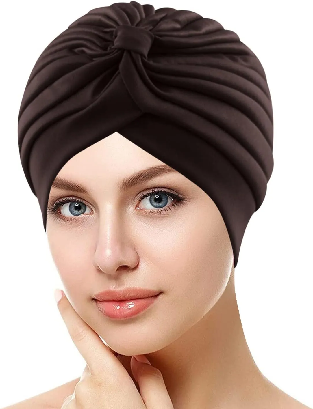 Turban for Women's Hair Cancer Chemo Beanies Cap Elastic Stretchy Headband Solid Color Headwrap