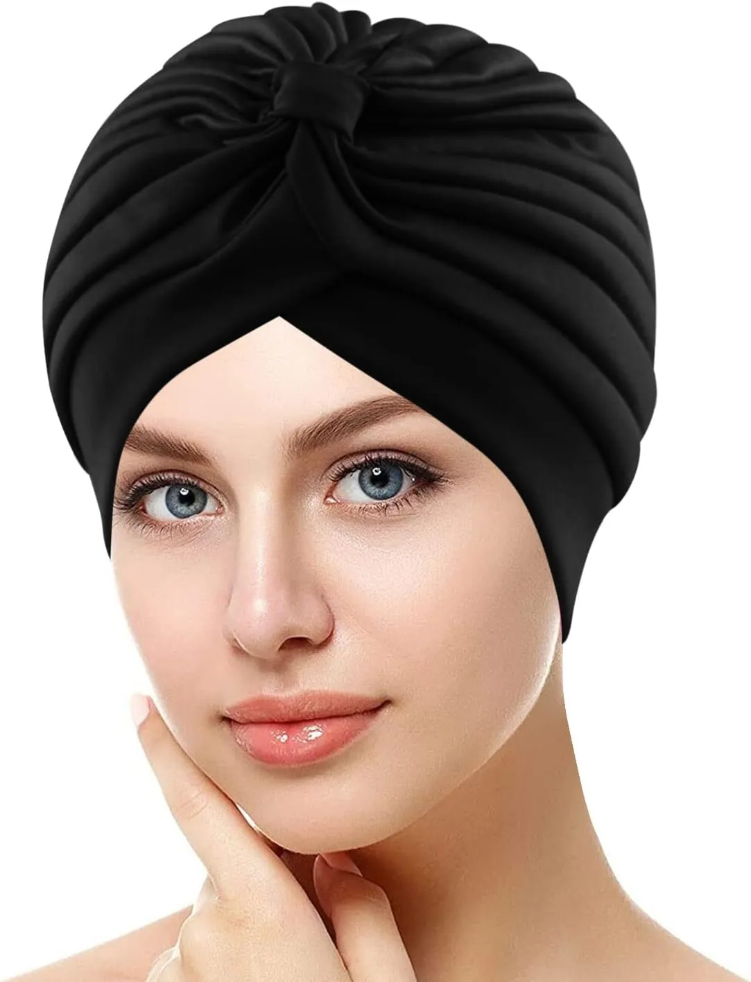 Turban for Women's Hair Cancer Chemo Beanies Cap Elastic Stretchy Headband Solid Color Headwrap