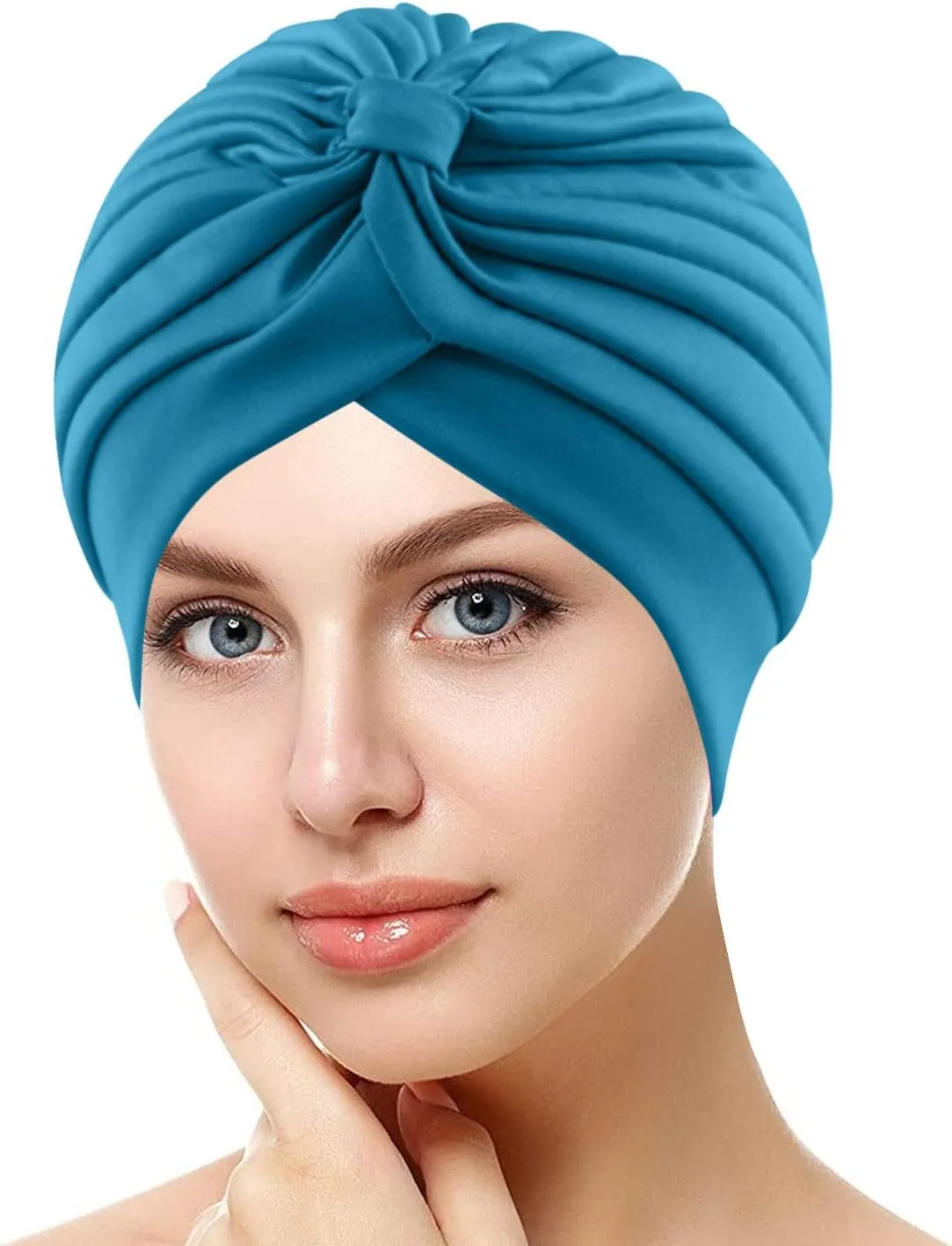 Turban for Women's Hair Cancer Chemo Beanies Cap Elastic Stretchy Headband Solid Color Headwrap