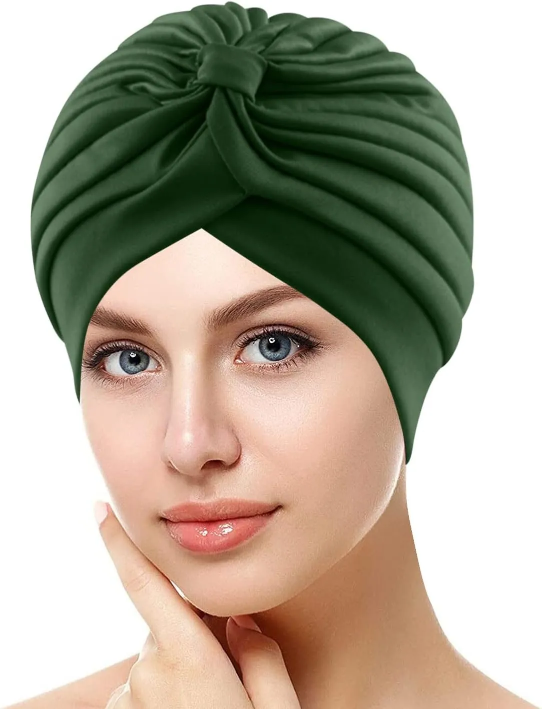 Turban for Women's Hair Cancer Chemo Beanies Cap Elastic Stretchy Headband Solid Color Headwrap