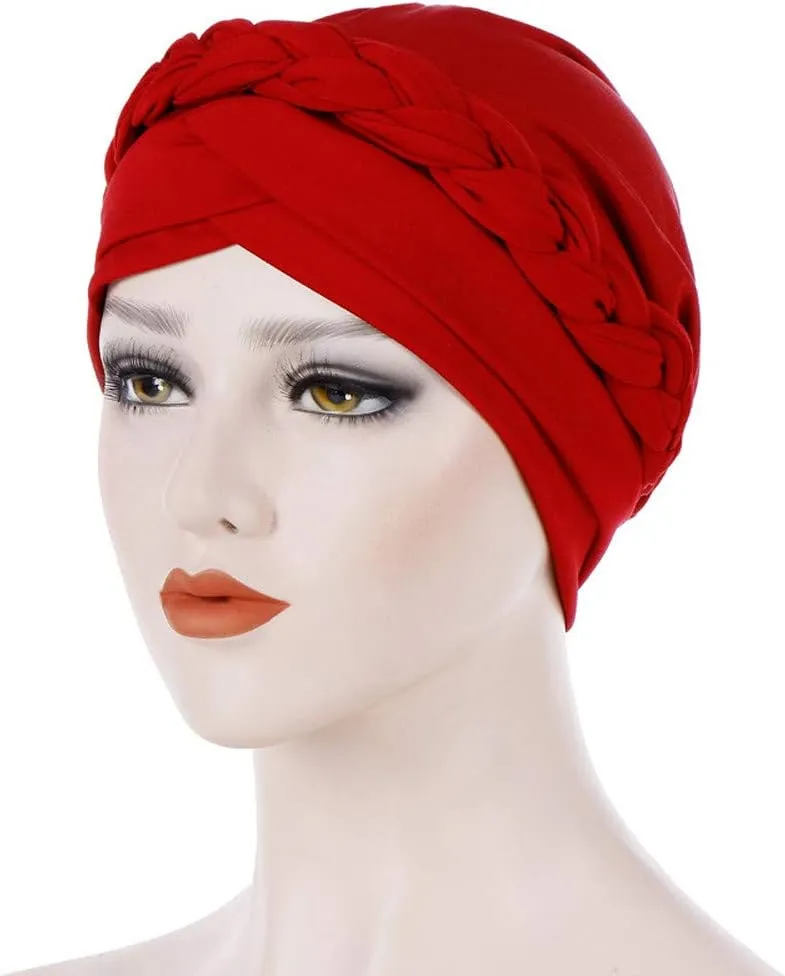 Turban for Women's Hair Pre-Tied Bonnet Beanie Cap Stretchy Elastic Headband Wedding Stylish Headwrap