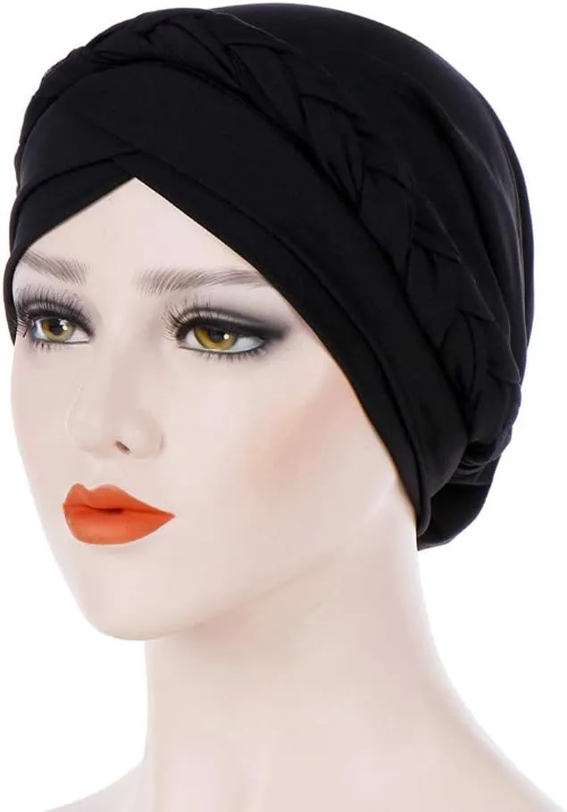 Turban for Women's Hair Pre-Tied Bonnet Beanie Cap Stretchy Elastic Headband Wedding Stylish Headwrap