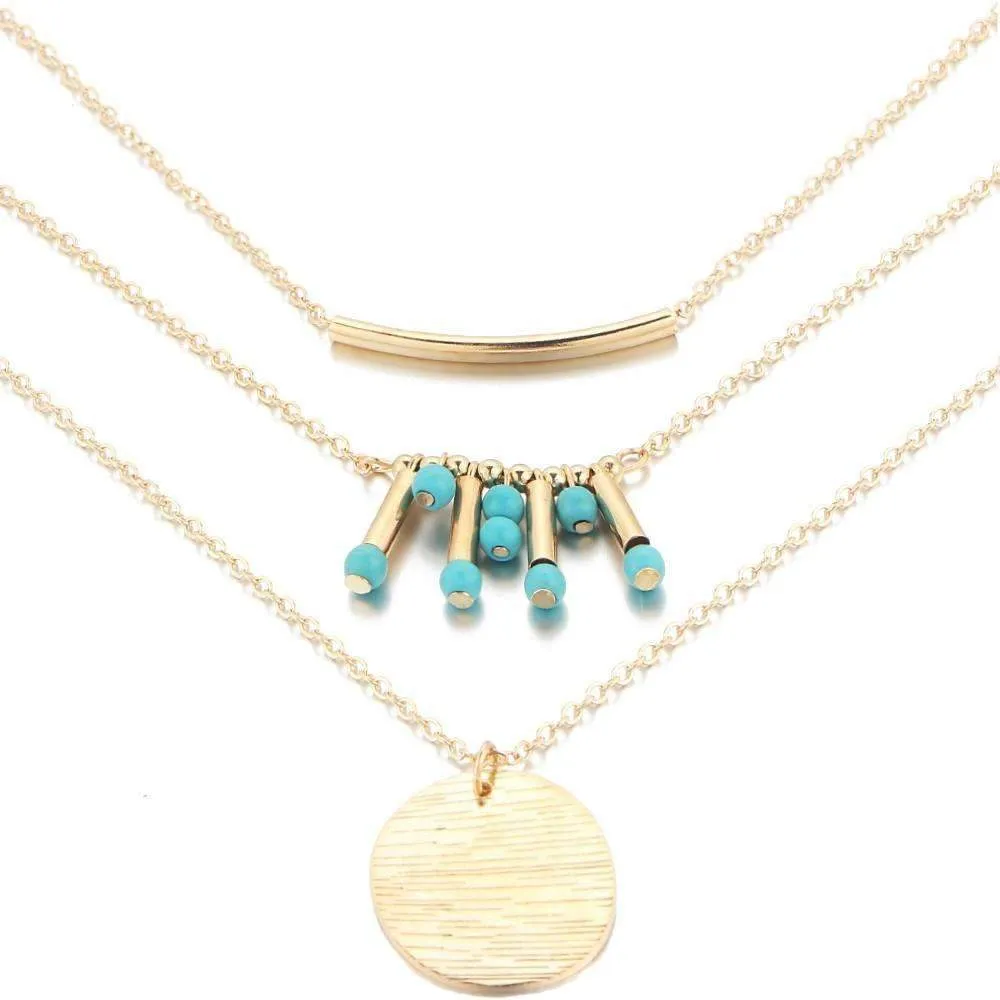 Turquoise Multilayer Necklace |CozyCouture®