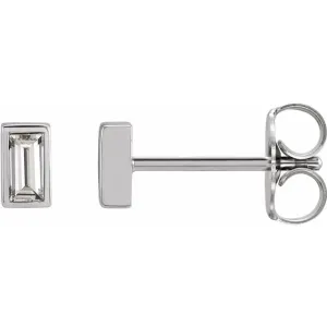 Twinkling Lights Diamond Baguette Bezel Studs
