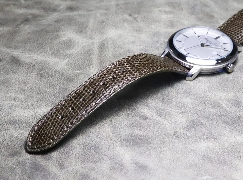 Ultra-thin Genuine Brown Lizard Leather Watch Strap 18mm 19mm 20mm 21mm 22mm Calfskin Bottom Watch