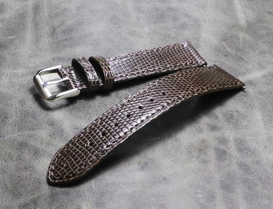 Ultra-thin Genuine Brown Lizard Leather Watch Strap 18mm 19mm 20mm 21mm 22mm Calfskin Bottom Watch