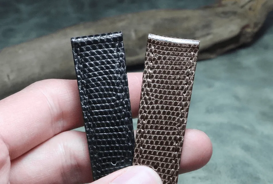 Ultra-thin Genuine Brown Lizard Leather Watch Strap 18mm 19mm 20mm 21mm 22mm Calfskin Bottom Watch
