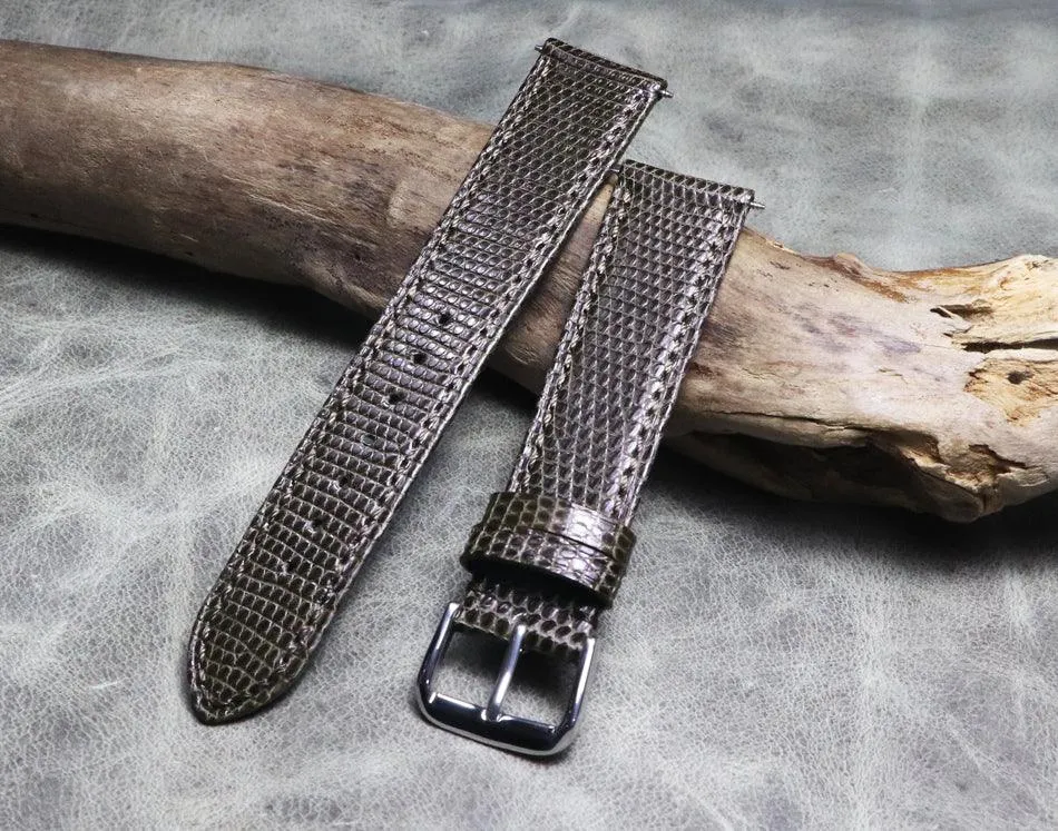 Ultra-thin Genuine Brown Lizard Leather Watch Strap 18mm 19mm 20mm 21mm 22mm Calfskin Bottom Watch