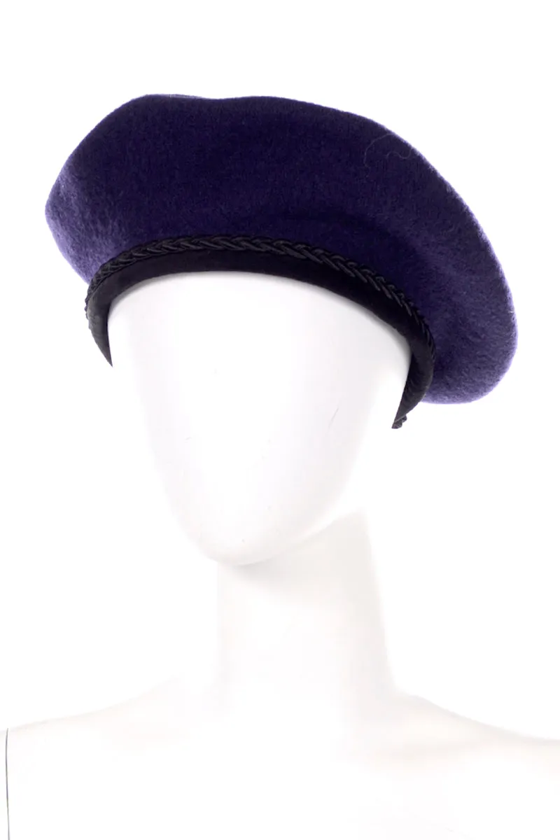 Ultrabasque Vintage David Cohen Navy Blue & Black Basque Style Beret Hat