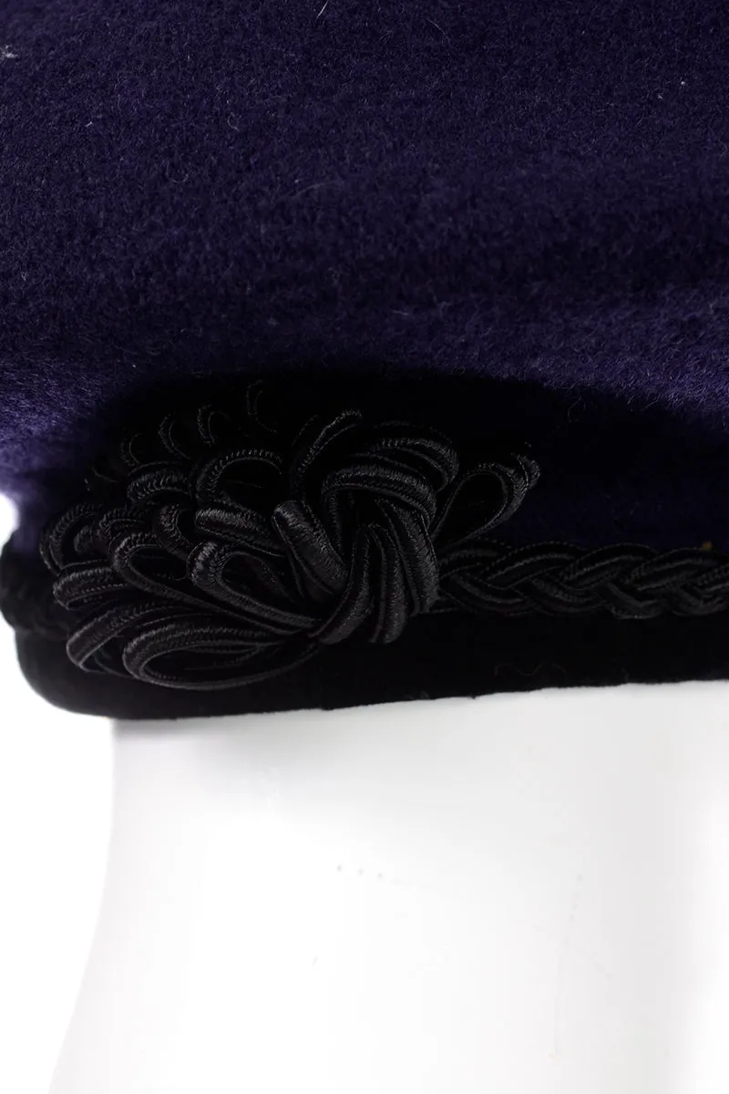Ultrabasque Vintage David Cohen Navy Blue & Black Basque Style Beret Hat