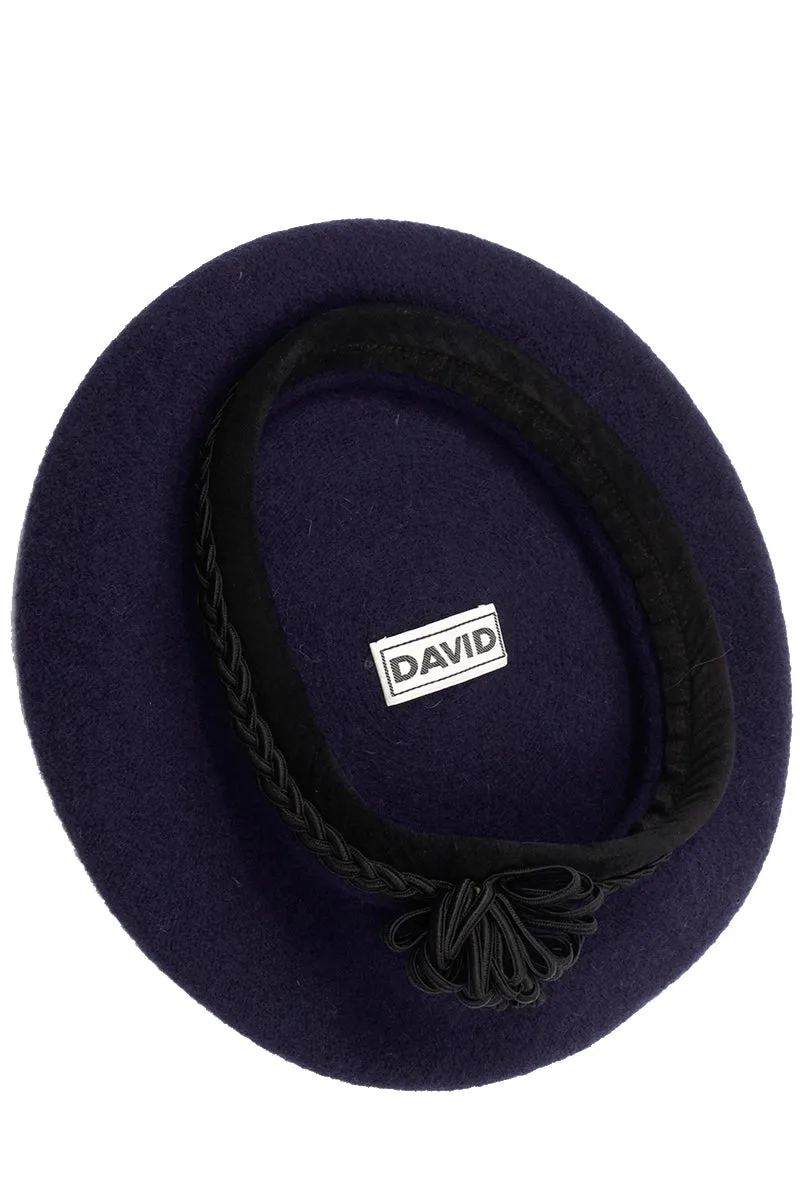 Ultrabasque Vintage David Cohen Navy Blue & Black Basque Style Beret Hat