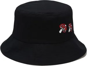 Umeepar Embroidered Mushroom Bucket Hat Packable Foldable Beach Sun Hat Outdoor Cap for Women Men