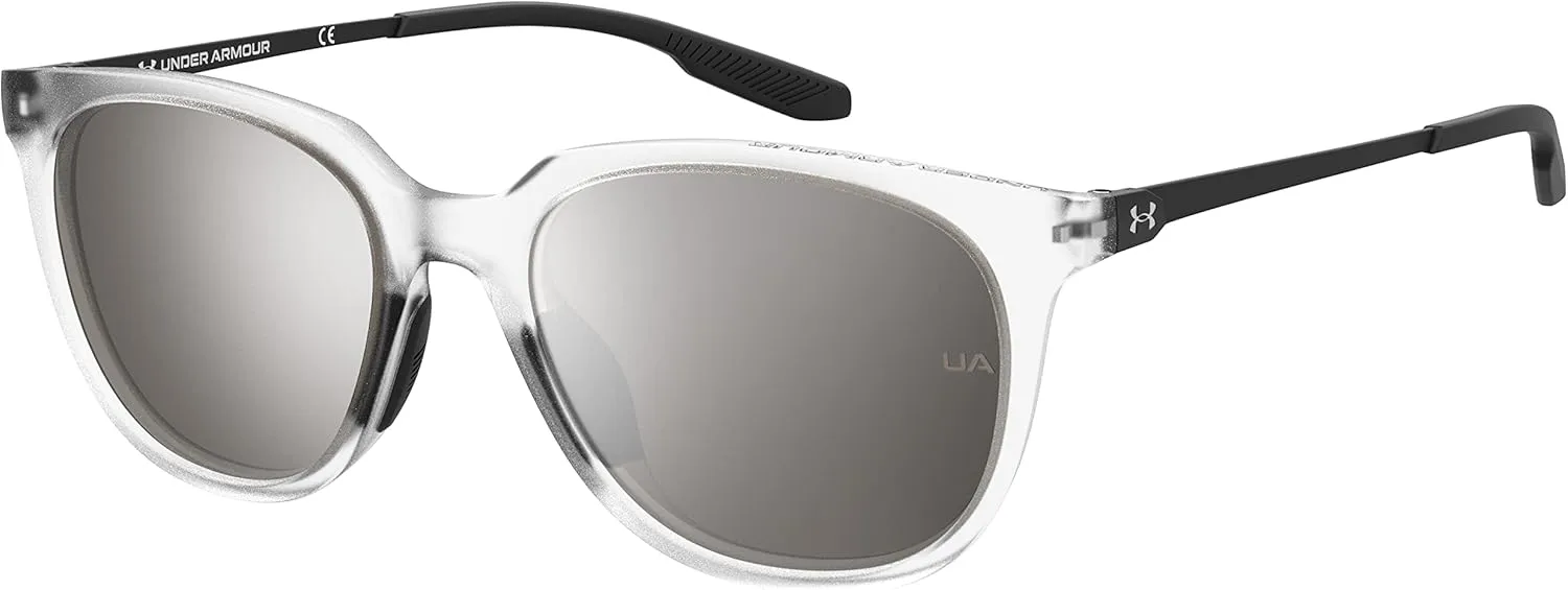 Under Armour Women's UA Circuit Oval Sunglasses, Crystal/Matte Black, 54mm, 18mm