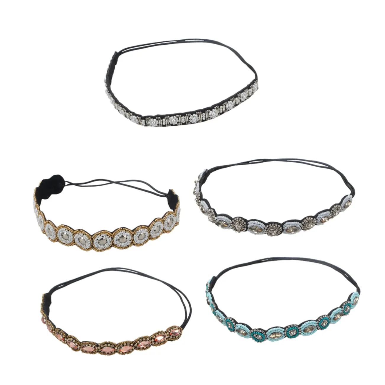 Unique Headband Women Sparkle Sequin Hair Band Jewel Elastic Headband for Party