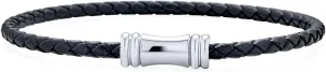Unisex Multilayer Black Stackable Woven Weave Braided Genuine Leather Bracelet Woven Bangle Bracelet For Men Teens Women Stainless Barrel Lobster Clasp Hook