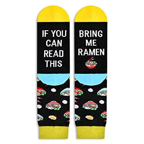 Unisex Ramen Socks, Ramen Lover Gift, Funny Food Socks, Novelty Ramen Gifts, Gift Ideas for Men Women, Funny Ramen Socks for Ramen Lovers, Valentines Gifts, Christmas Gifts